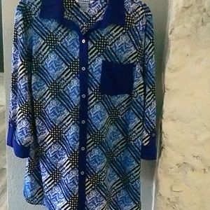 Nygard Print Button Down Top